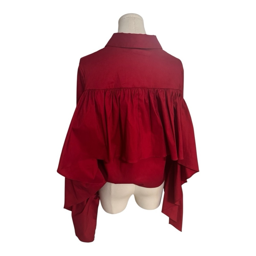 Red‎ Asymmetrical Blouse - Picture 3 of 8